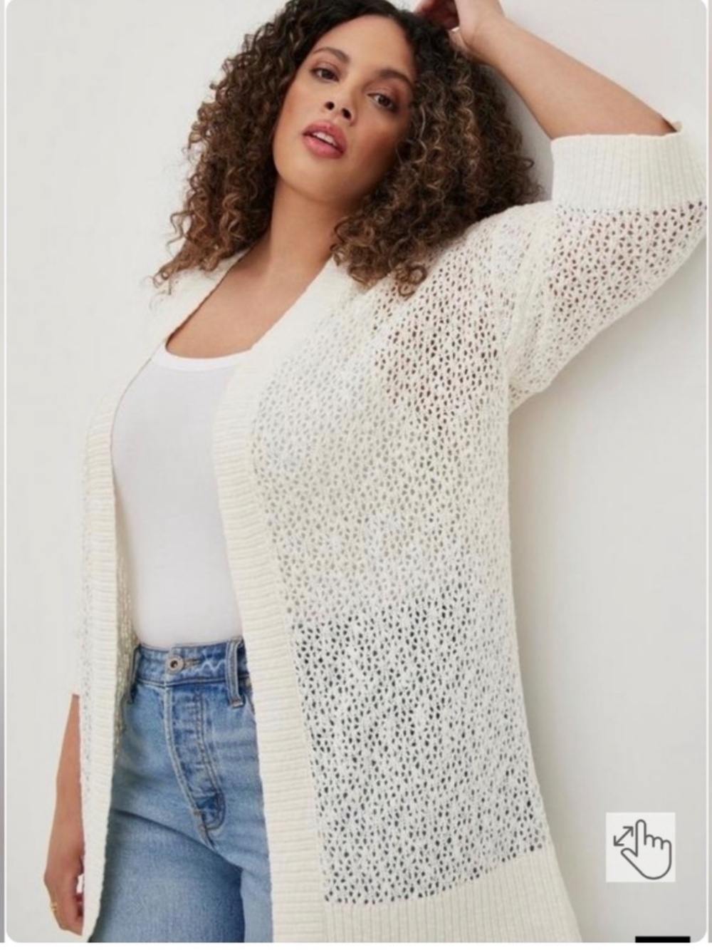 Torrid White Open-Weave Cardigan Plus 4X/26 NWT